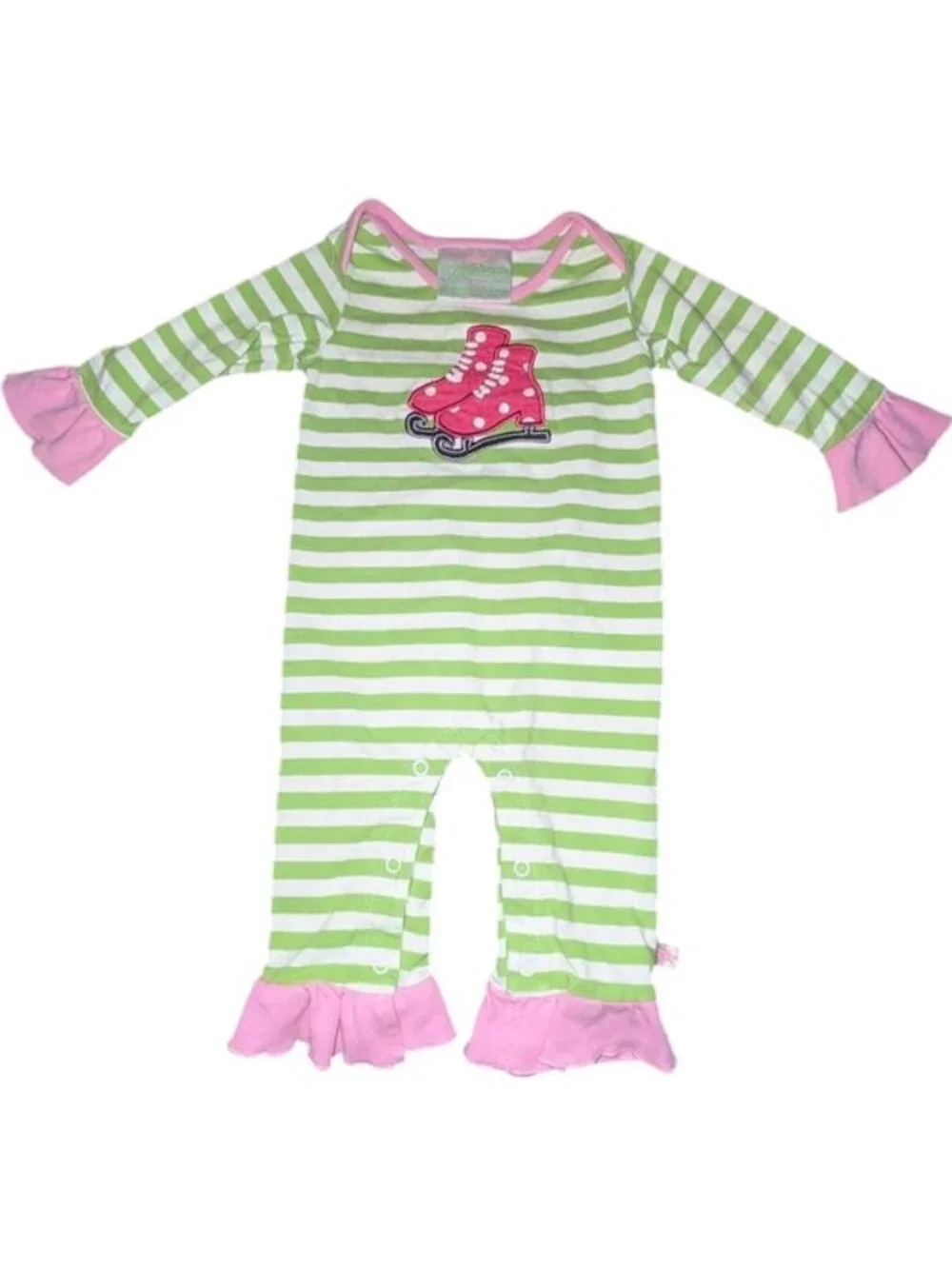 Lolly Wolly Doodle One Piece Outfit Ice Skate Bodysuit Jumpsuit Ruffles Girl Top